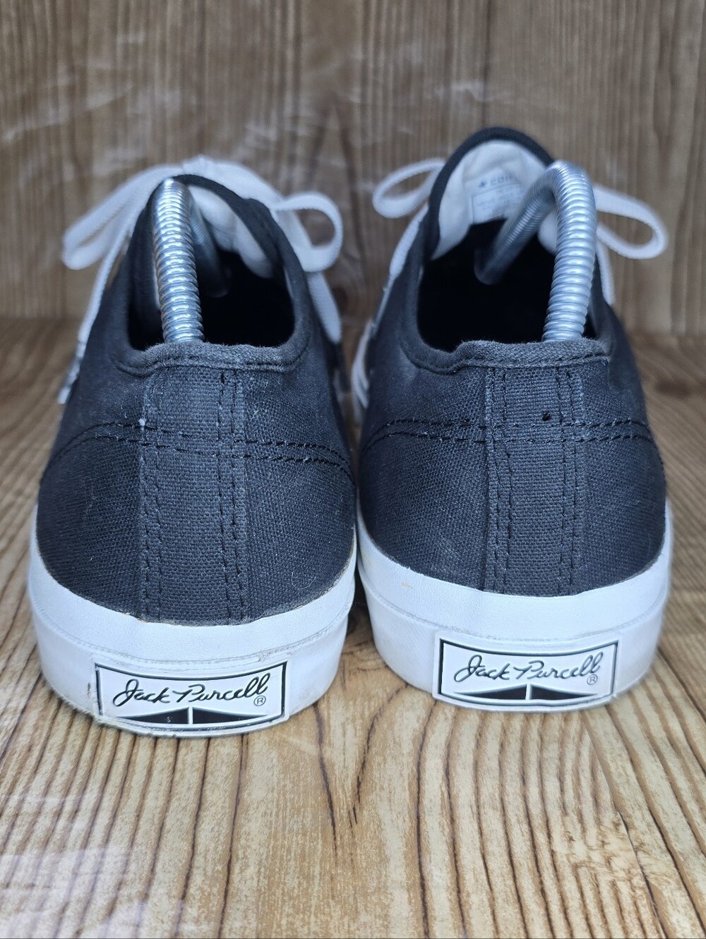 Men's Jack Purcell Converse Black & White Low Top Sneakers Size 9.5 - Picture 3 of 11